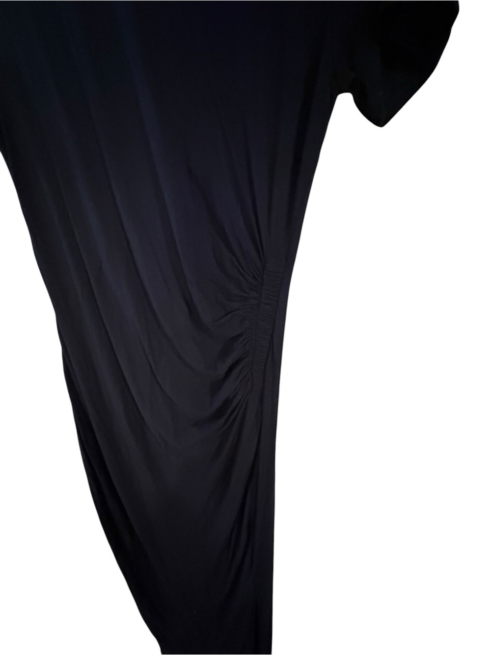 A Pea In The Pod Black Ruched Maternity Midi Maxi Dress Small - Picture 2 of 5